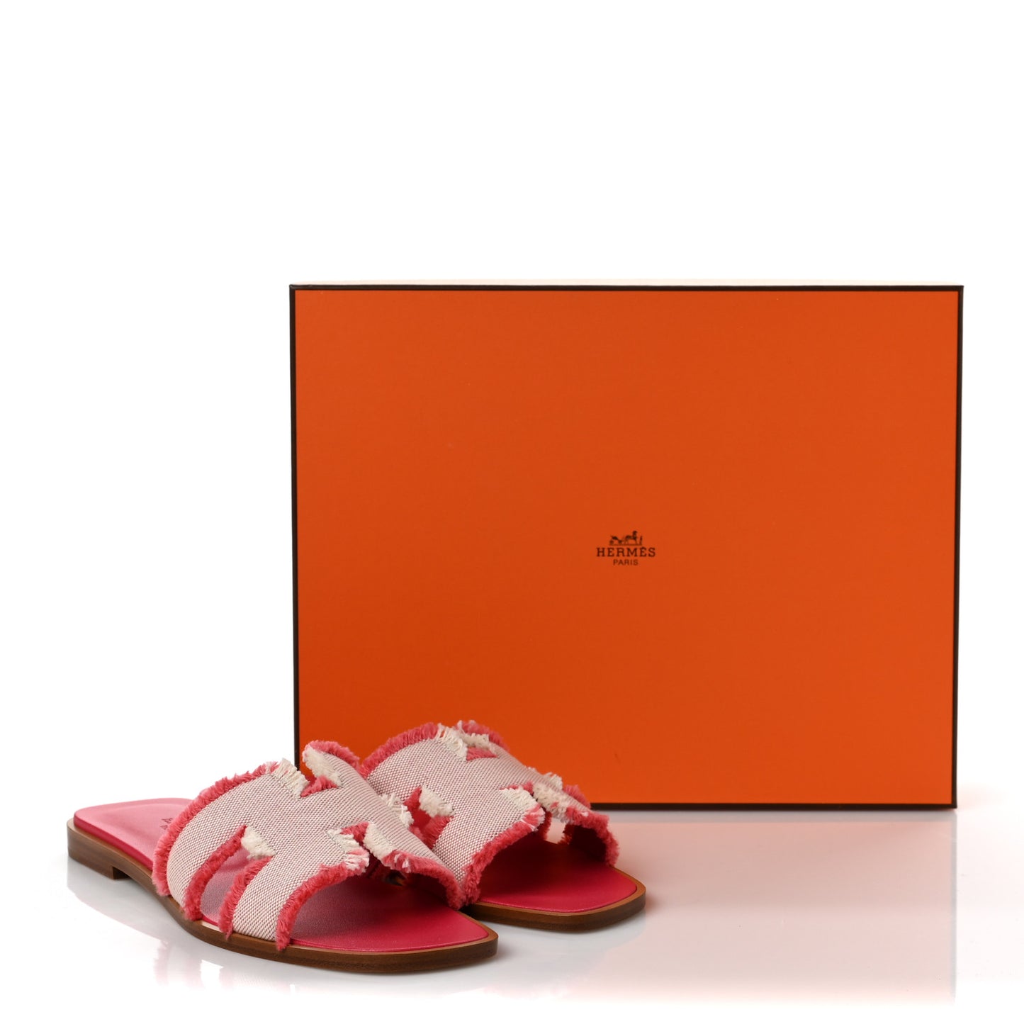 Toile H Oran Fringe Sandals 36 Framboise