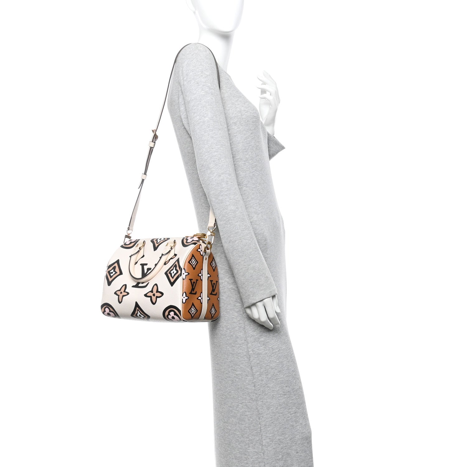 Louis Vuitton Monogram Giant Wild At Heart Speedy Bandouliere 25 Creme 2 of 9