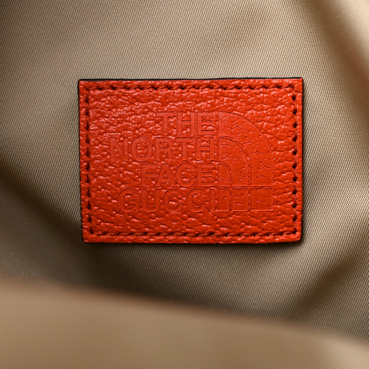 X THE NORTH FACE Monogram Textured Dollar Calfskin Embroidered Beige Ebony Mystic White Deep Orange