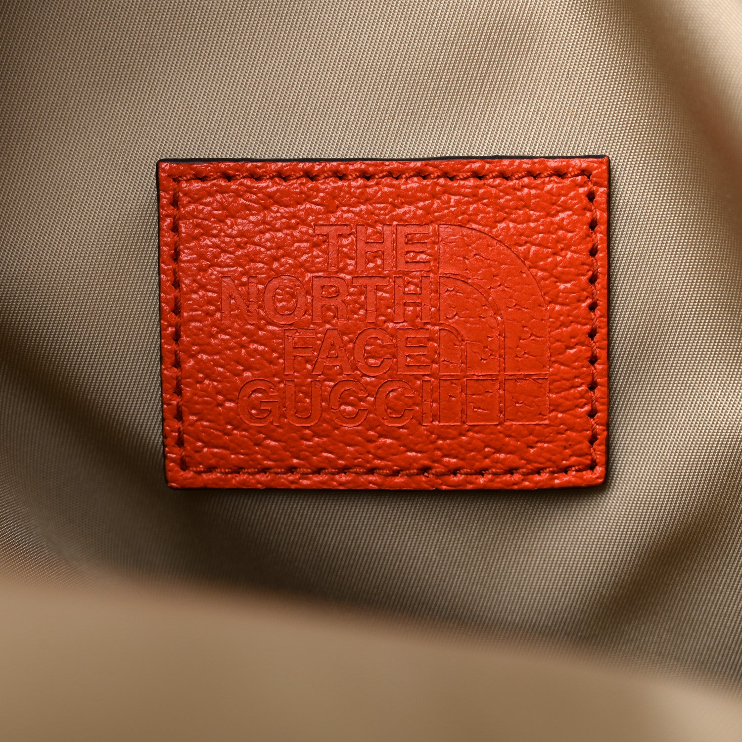 Gucci X THE NORTH FACE Monogram Textured Dollar Calfskin Embroidered Beige Ebony Mystic White Deep Orange 8 of 10