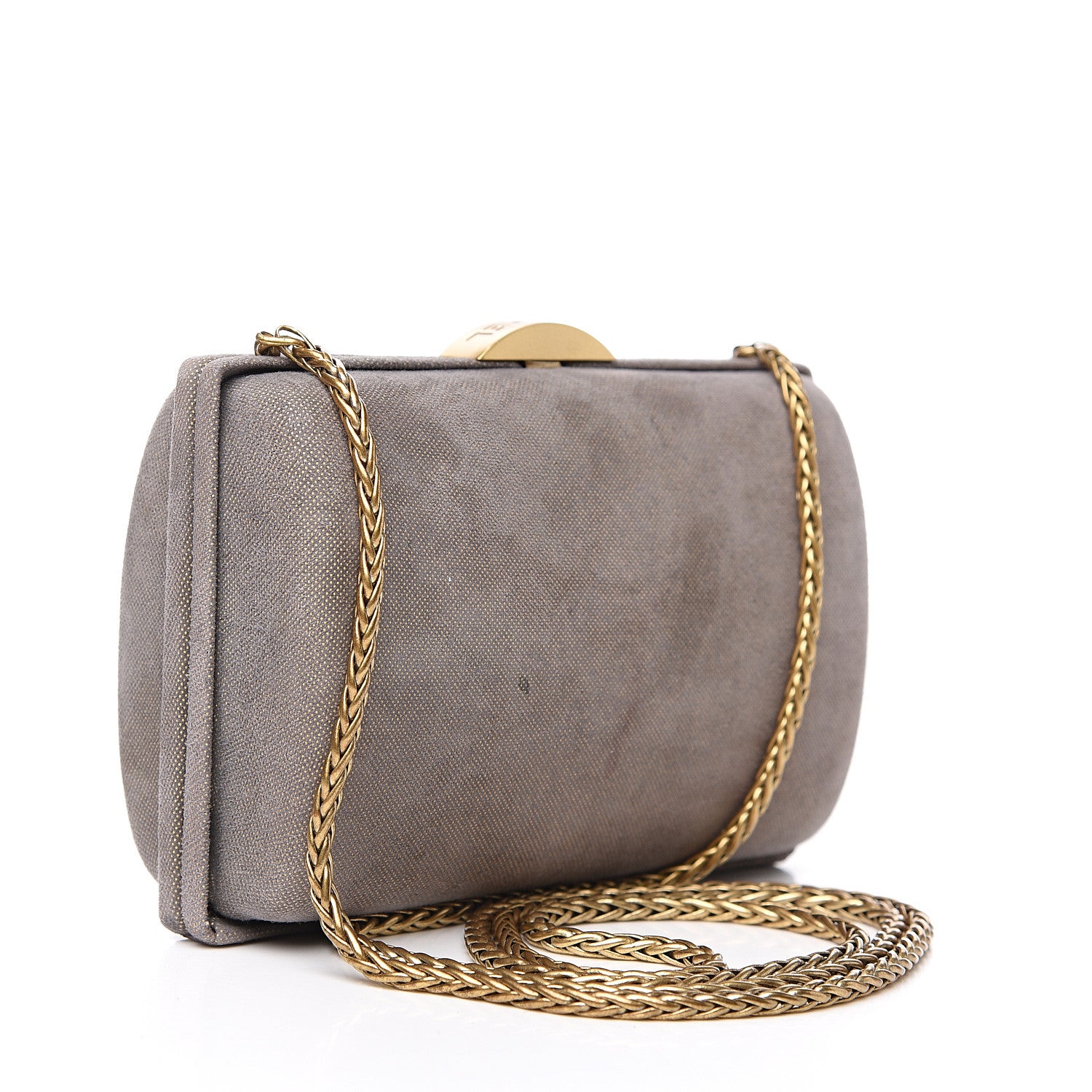 Chanel Satin Evening Clutch Gold 2 of 10
