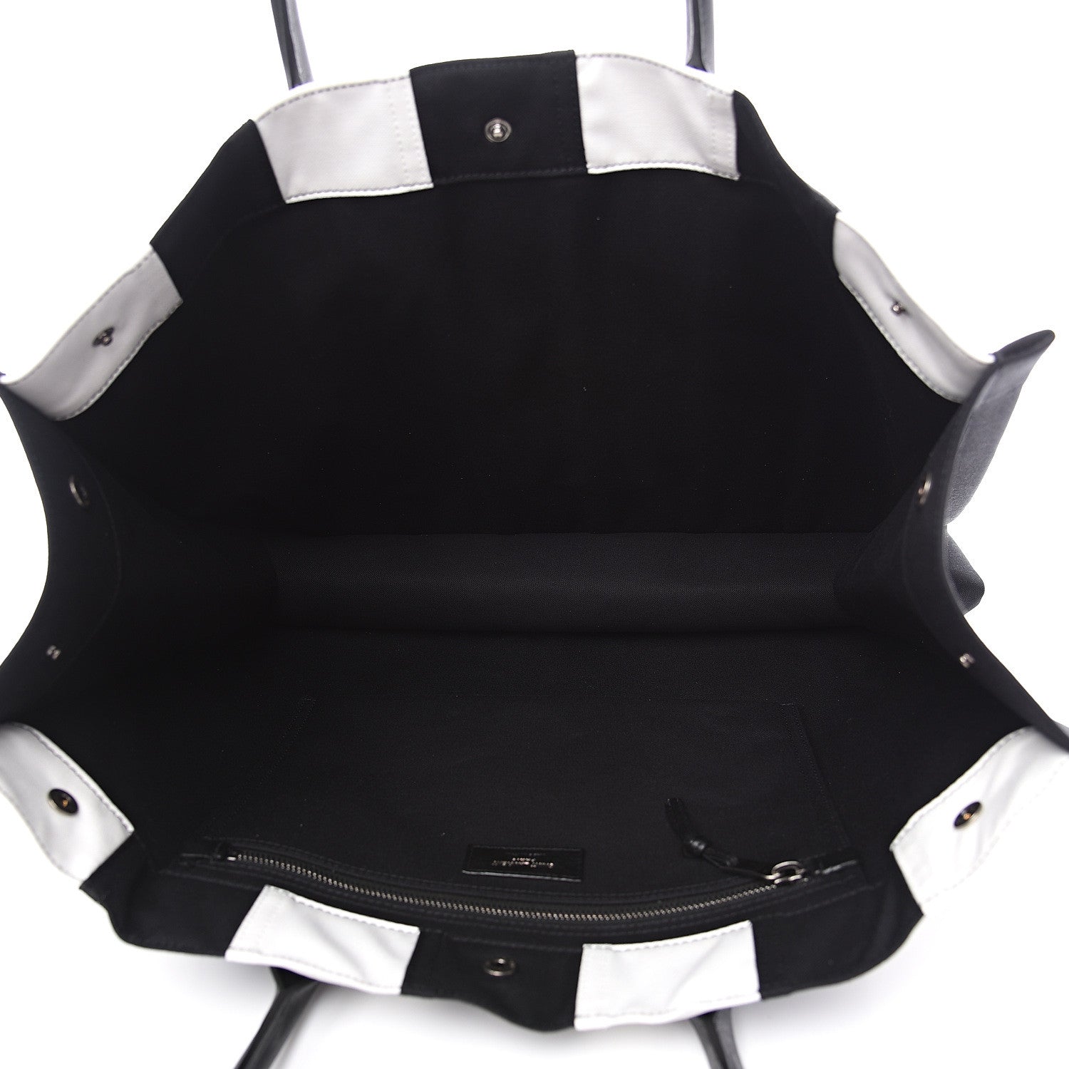Saint Laurent Canvas Noe Striped Tote Black White 4 of 10