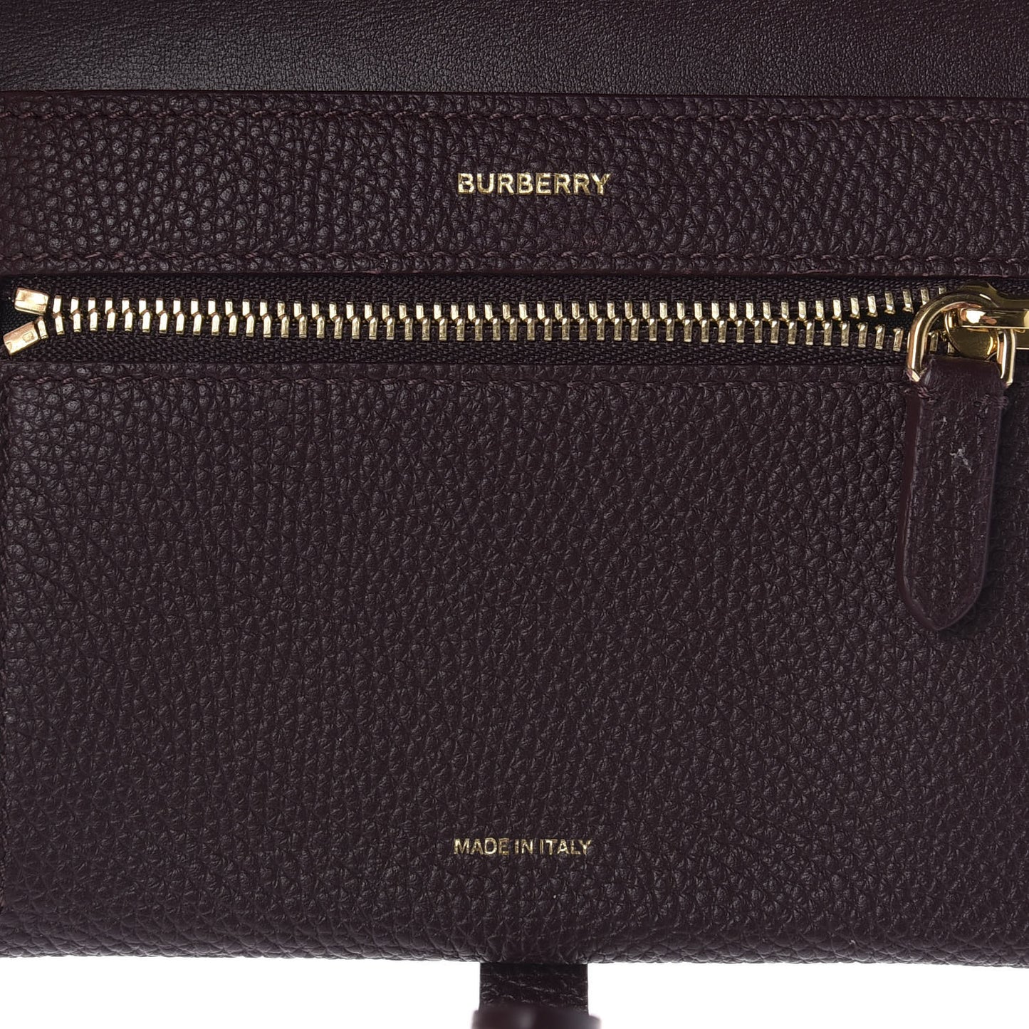 Grainy Calfskin Monogram Motif Folding Wallet Brown