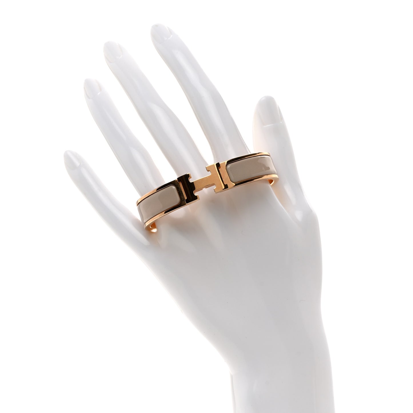 Enamel Narrow Clic Clac H Bracelet PM Beige Rose