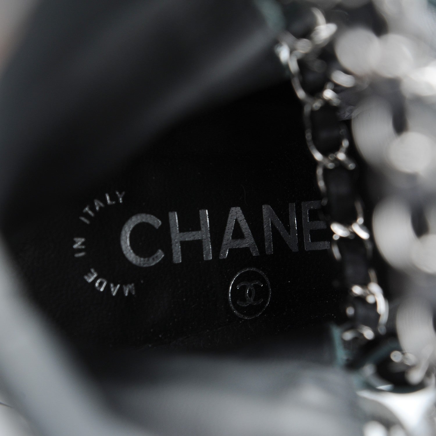 Chanel Patent Chained Tall Combat Boots 39 Black 15 of 17