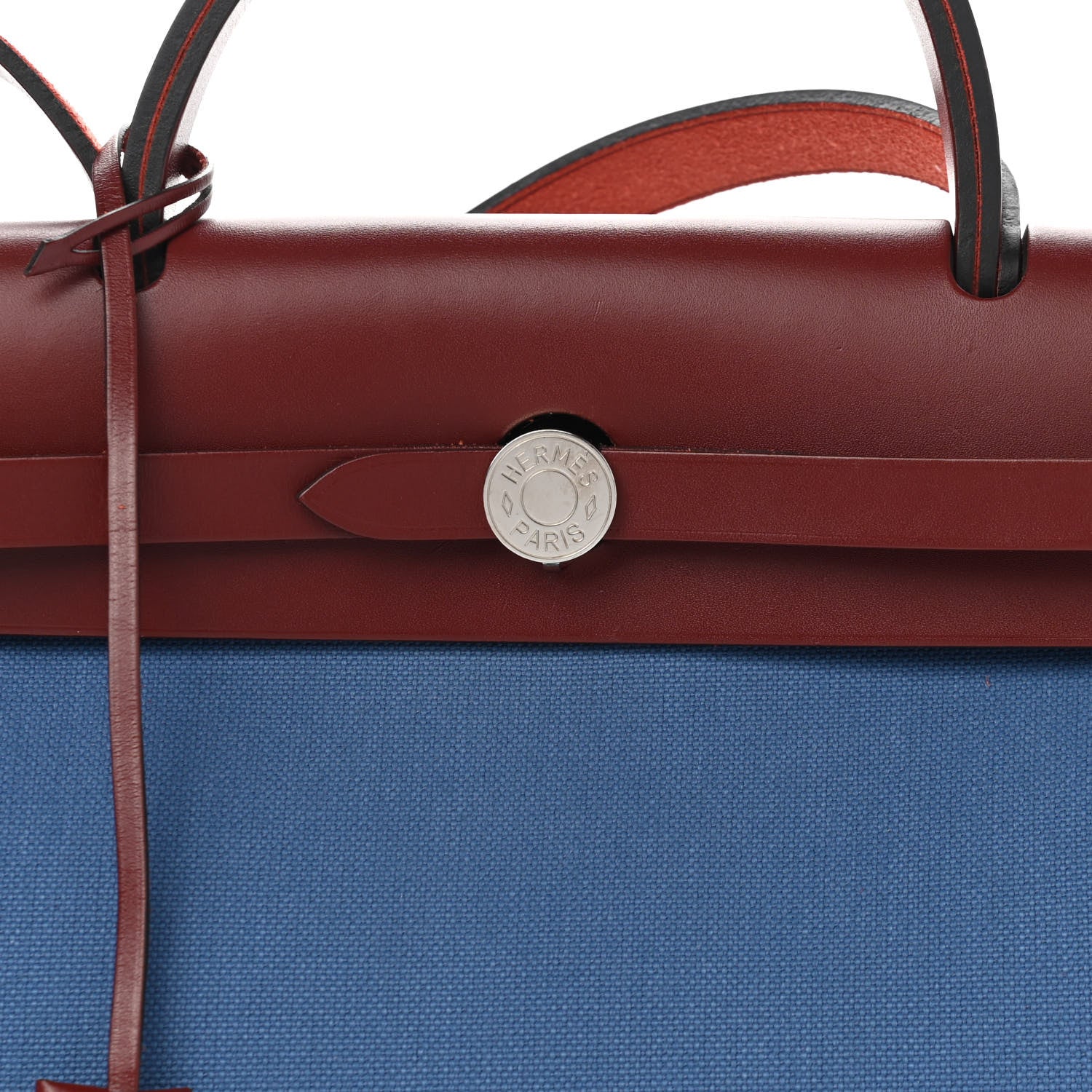 Hermes Vache Hunter Toile Militaire Herbag Zip 31 PM Bleu Agate Rouge H 8 of 12