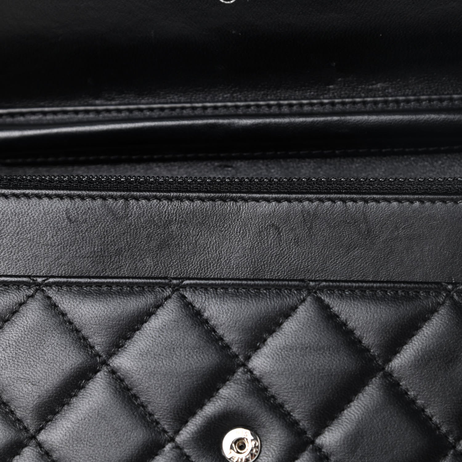 Chanel Lambskin Quilted Wallet On Chain WOC Black 12 of 16