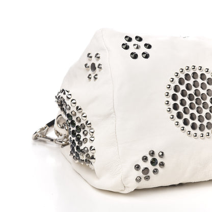 Jimmy Choo Calfskin Studded Lola Tote White 8 of 12