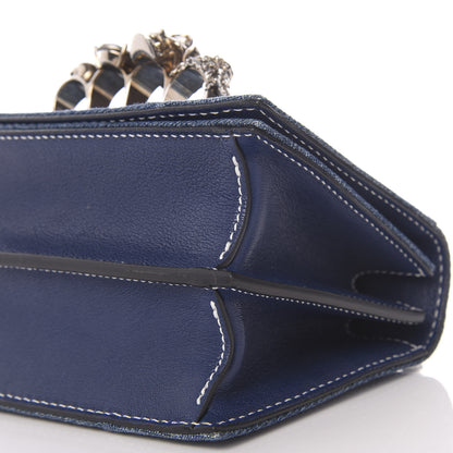 Alexander McQueen Denim Small Jeweled Knuckle Satchel Indigo Pacific 7 of 9