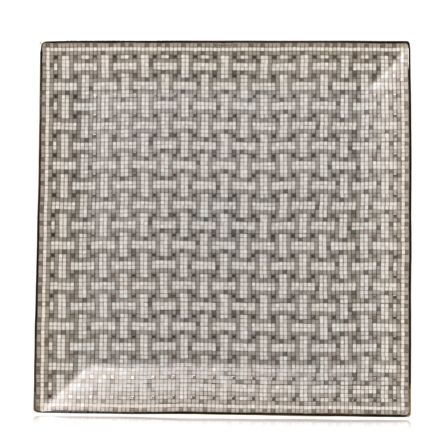 Porcelain Mosaique au 24 Square Plate Platinum