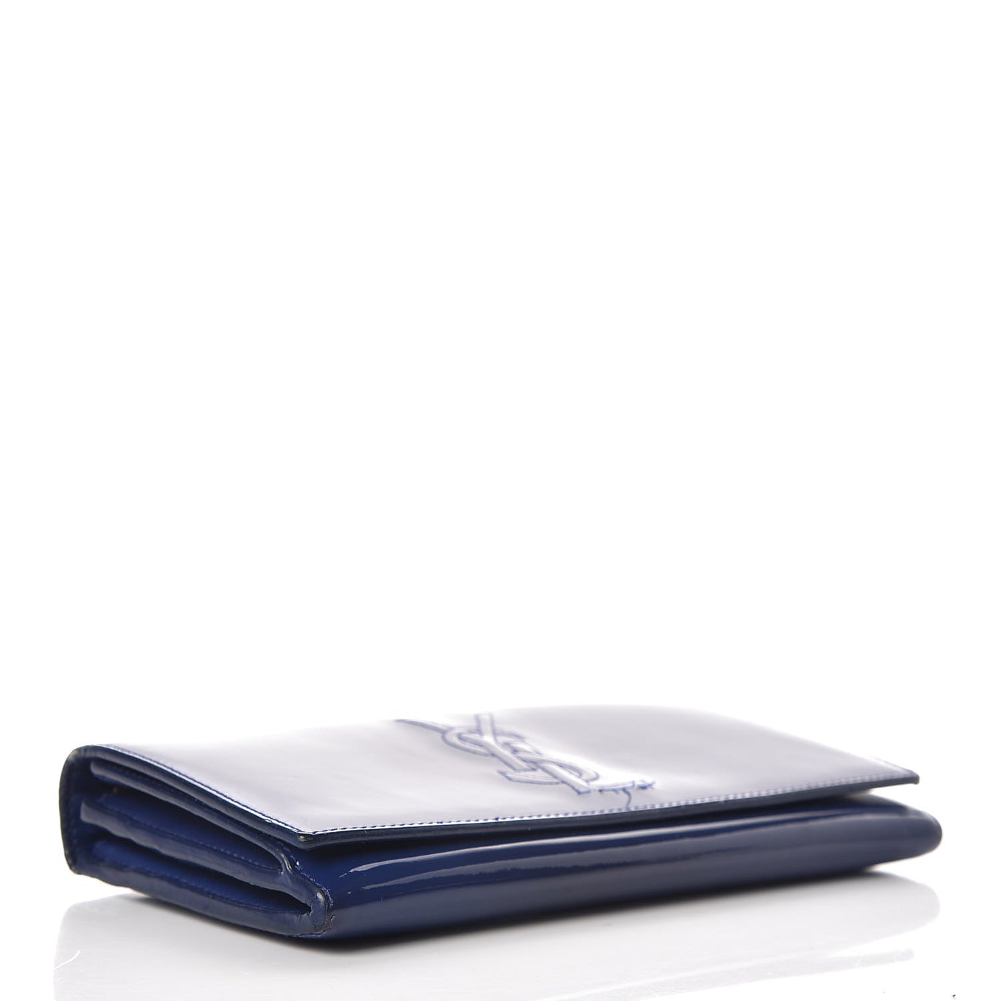 Patent Belle De Jour Flap Wallet Blue
