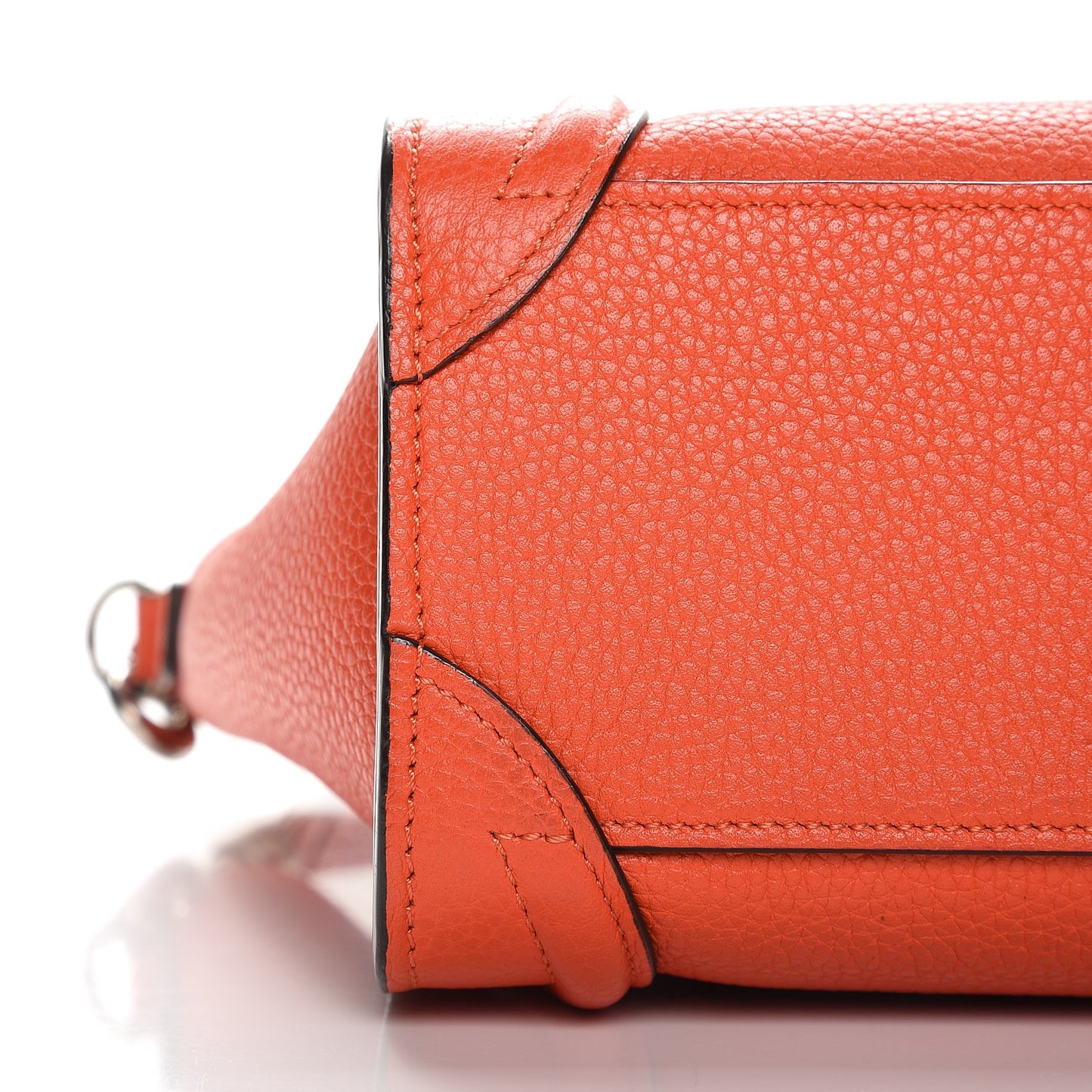 Drummed Calfskin Nano Luggage Vermillion