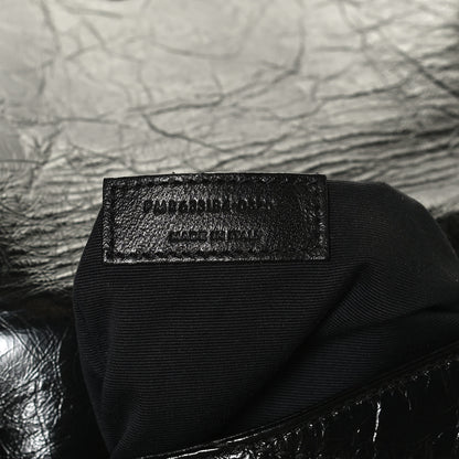 Saint Laurent Crinkled Calfskin Matelasse Monogram Medium Niki Chain Satchel Black 7 of 11