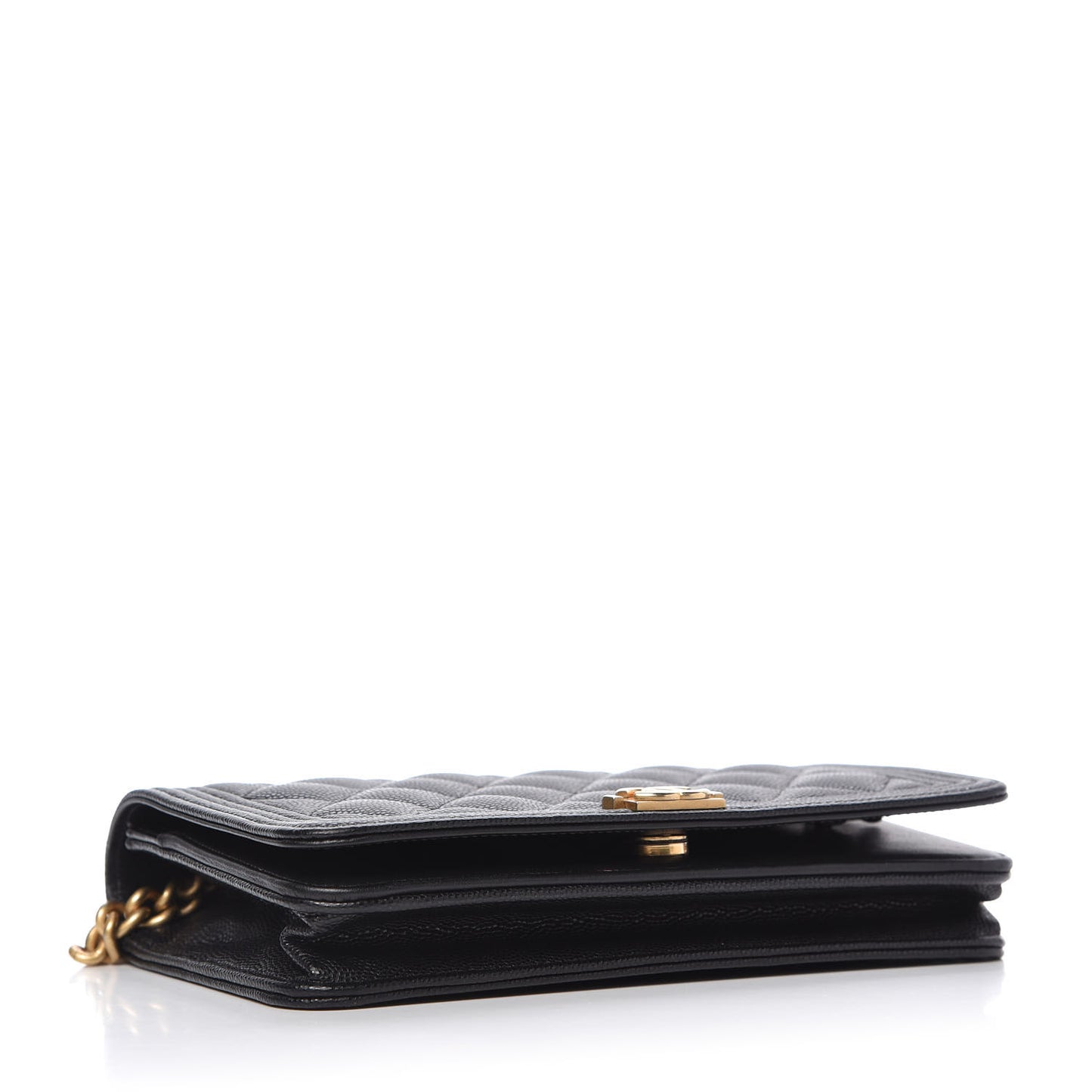 Caviar Quilted Boy Wallet On Chain WOC Black