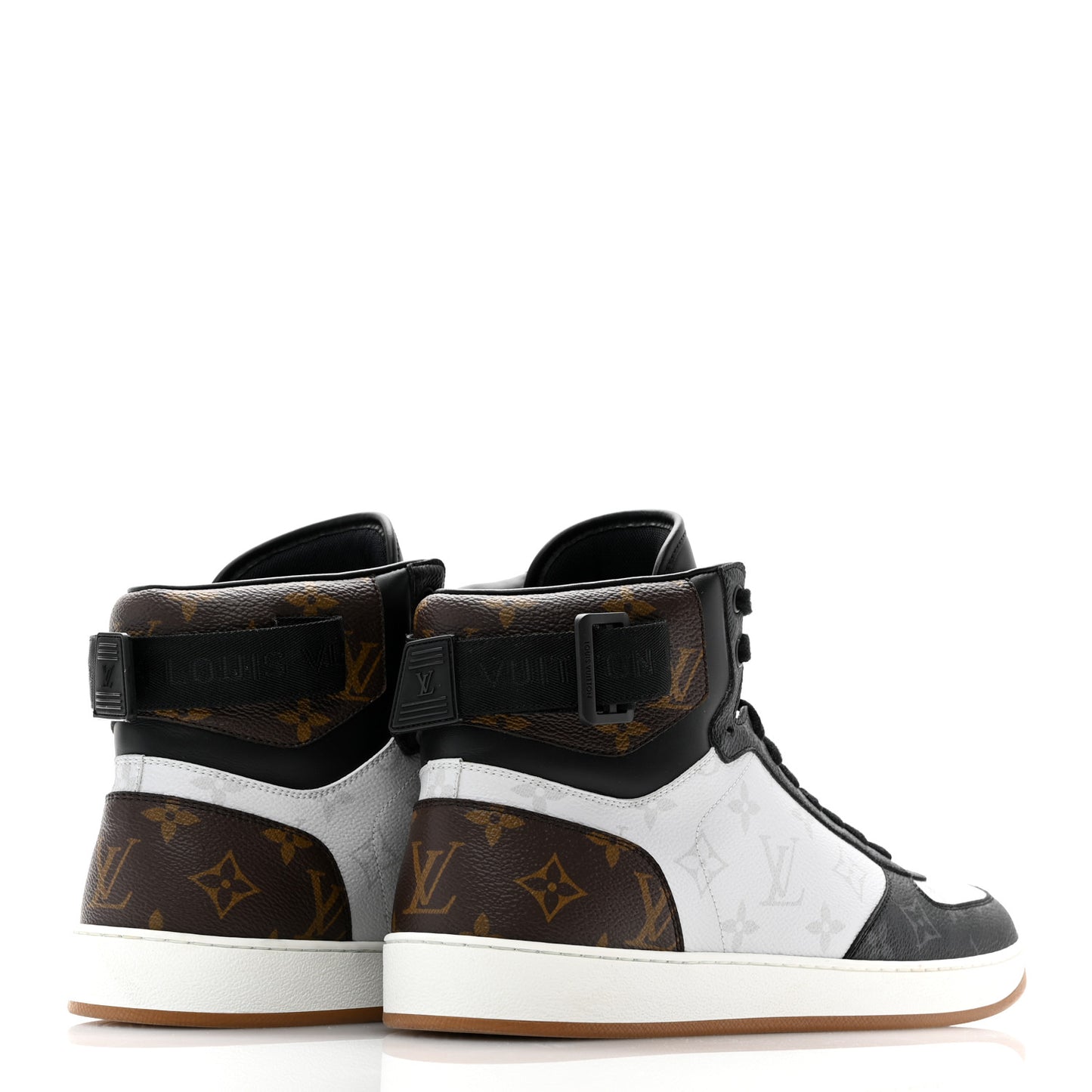 Calfskin Monogram Mens Rivoli High Top Sneakers 9 Black