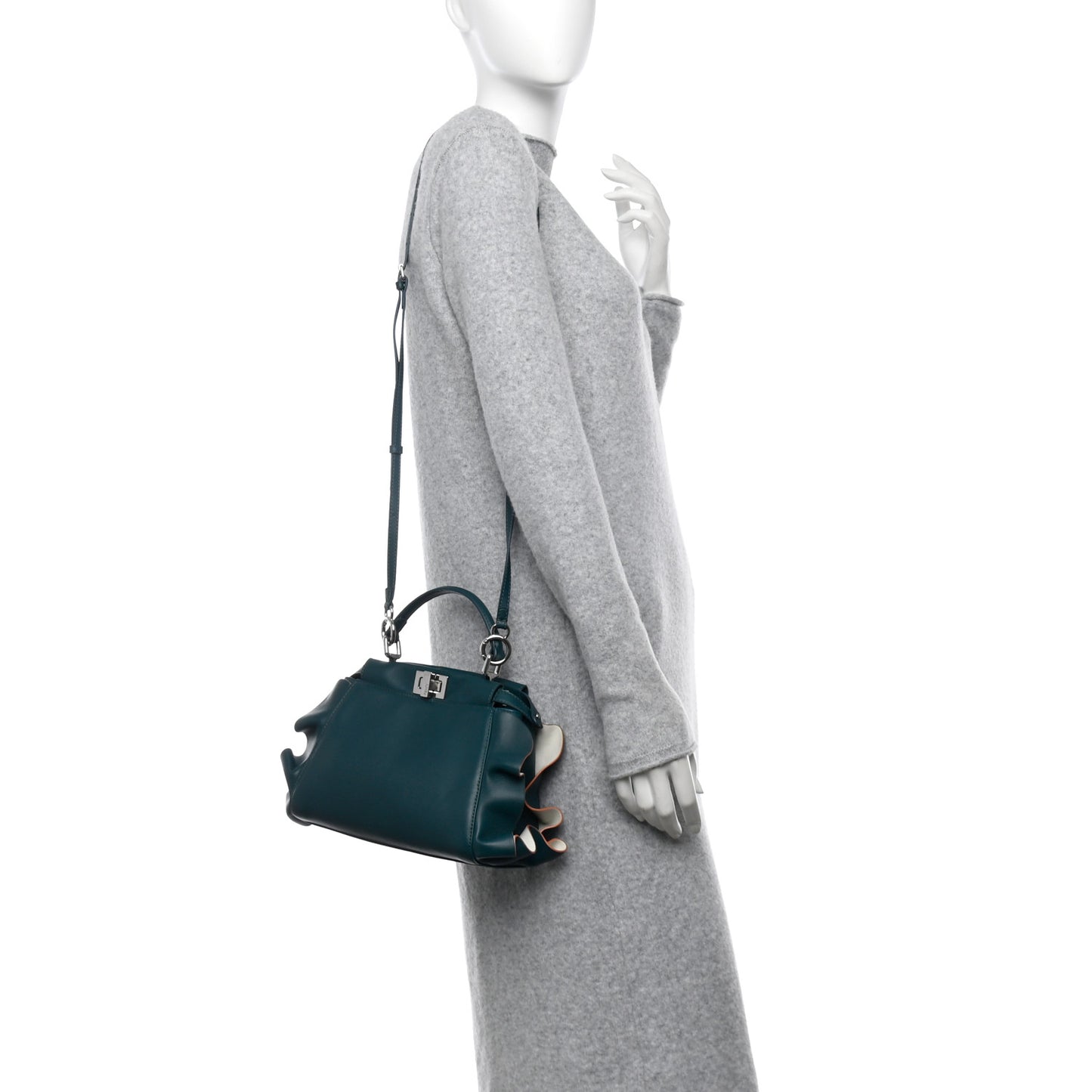 Nappa Waves Bi-Color Mini Peekaboo Iconic Satchel Ocean