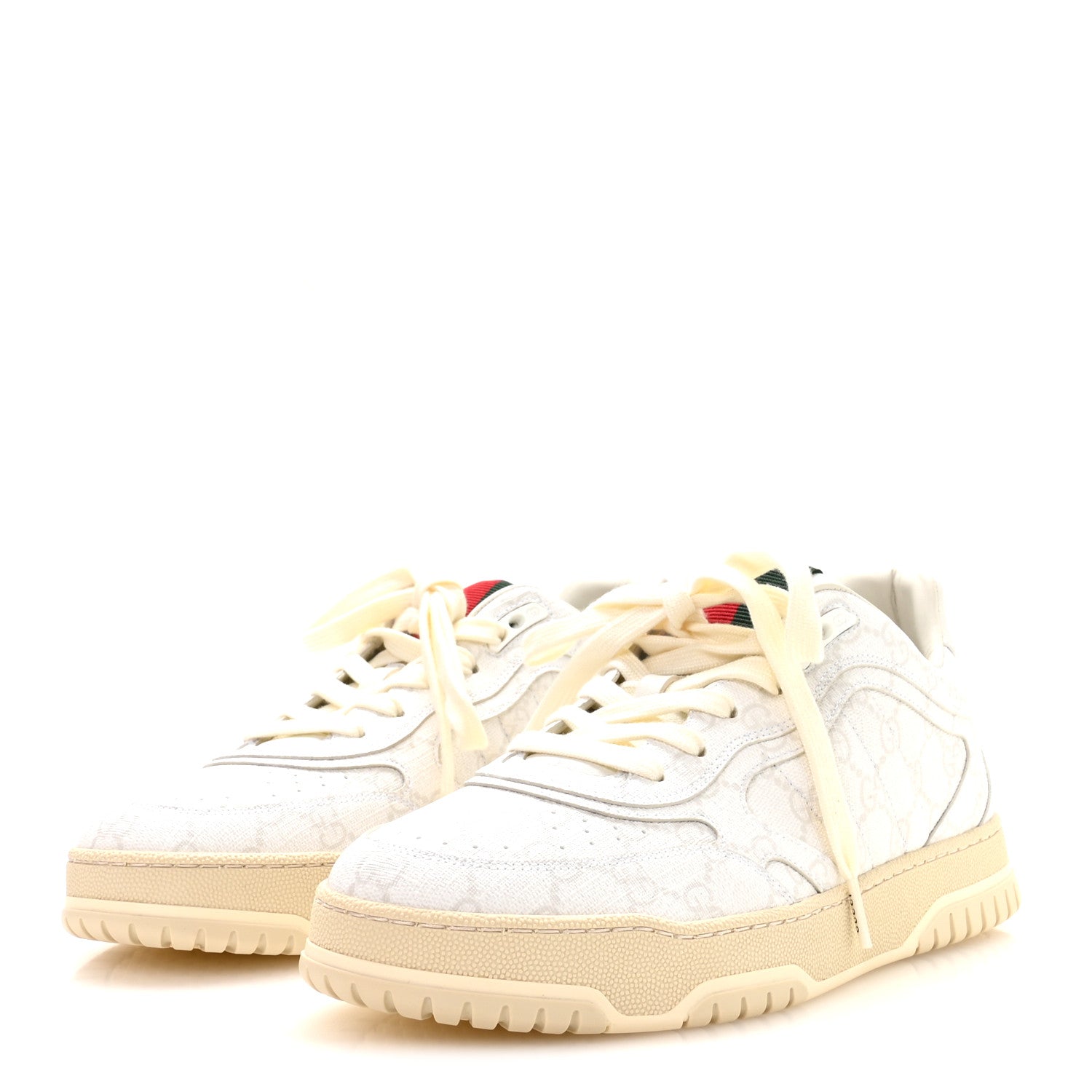 Gucci GG Supreme Monogram Mens Re-Web Sneakers 8.5 White 4 of 9