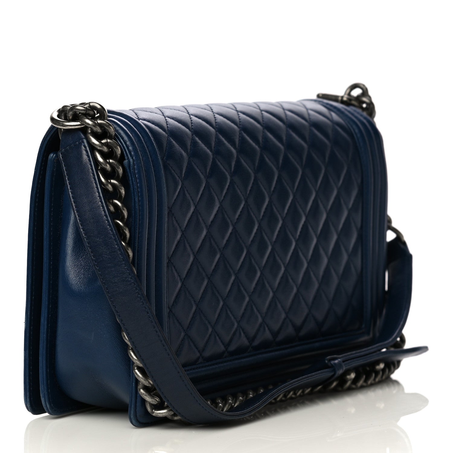 Chanel Lambskin Quilted New Medium Boy Flap Navy 3 of 17