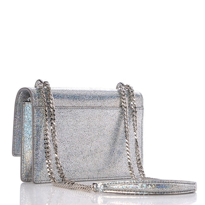 Saint Laurent Metallic Crackled Calfskin Monogram Sunset Chain Wallet Star Light 3 of 15