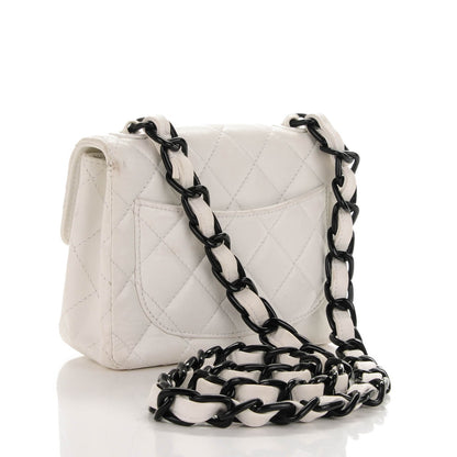 Chanel Lambskin Quilted Bekko Resin Mini Square Flap White 3 of 11