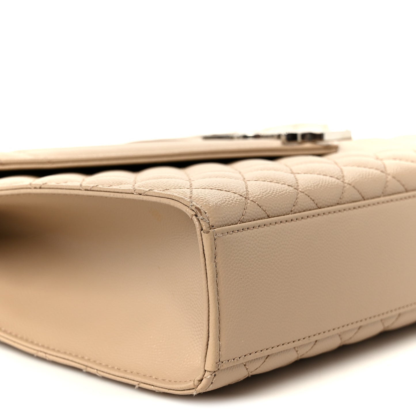 Grain De Poudre Large Tri-Quilt Monogram Satchel Dark Beige