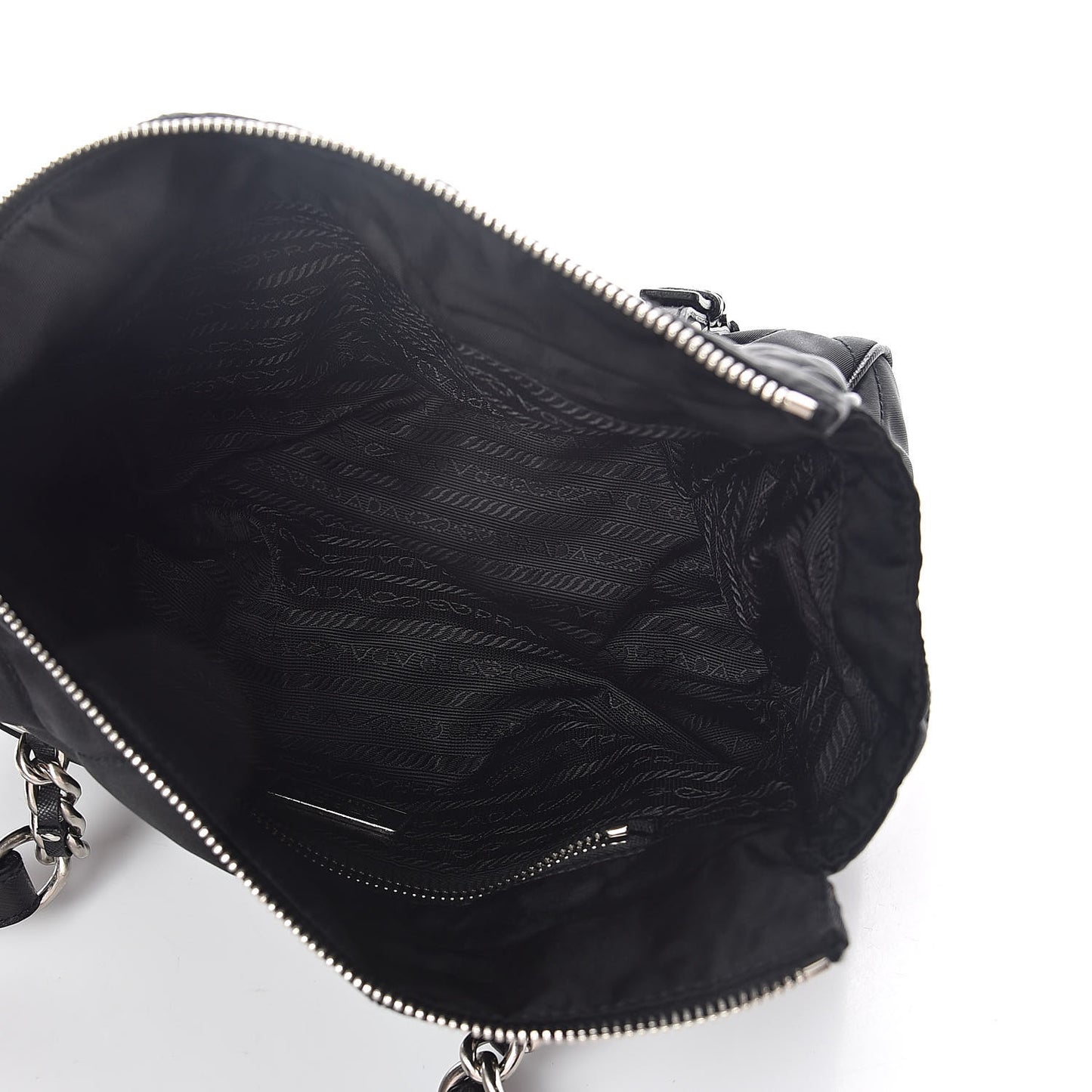 Nylon Tessuto Impuntu Quilted Shoulder Bag Black