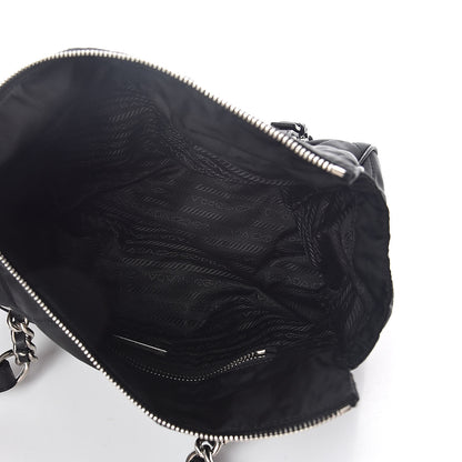 Prada Nylon Tessuto Impuntu Quilted Shoulder Bag Black 5 of 9