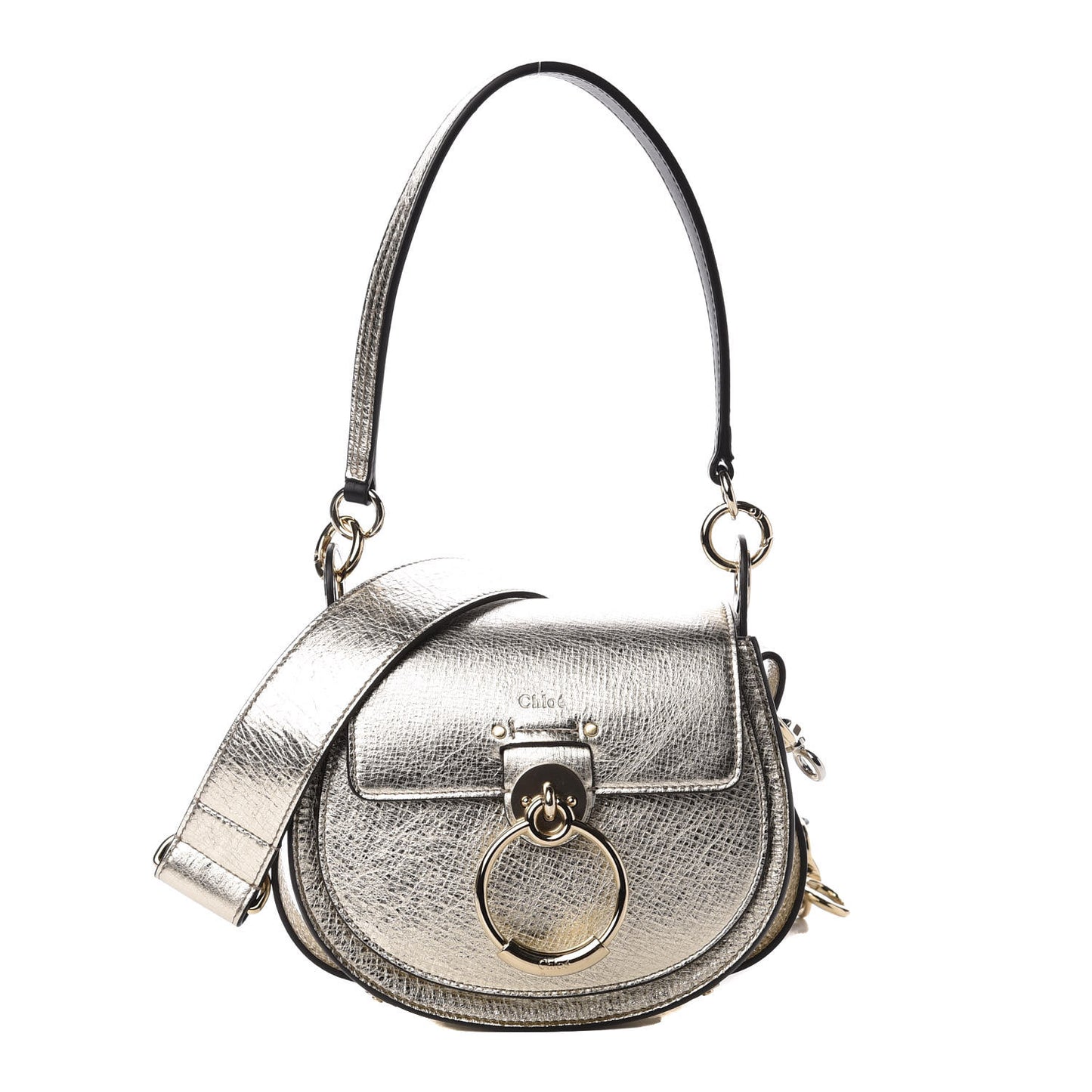 Metallic Calfskin Small Tess Bag Gold