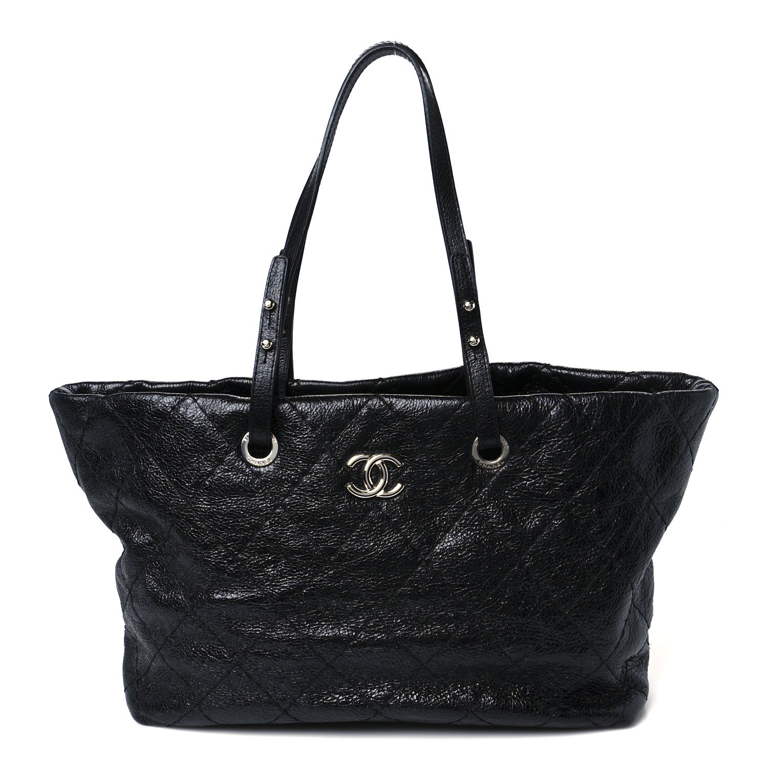 Chanel Glazed Calfskin Large On The Road Tote Black 1 of 10