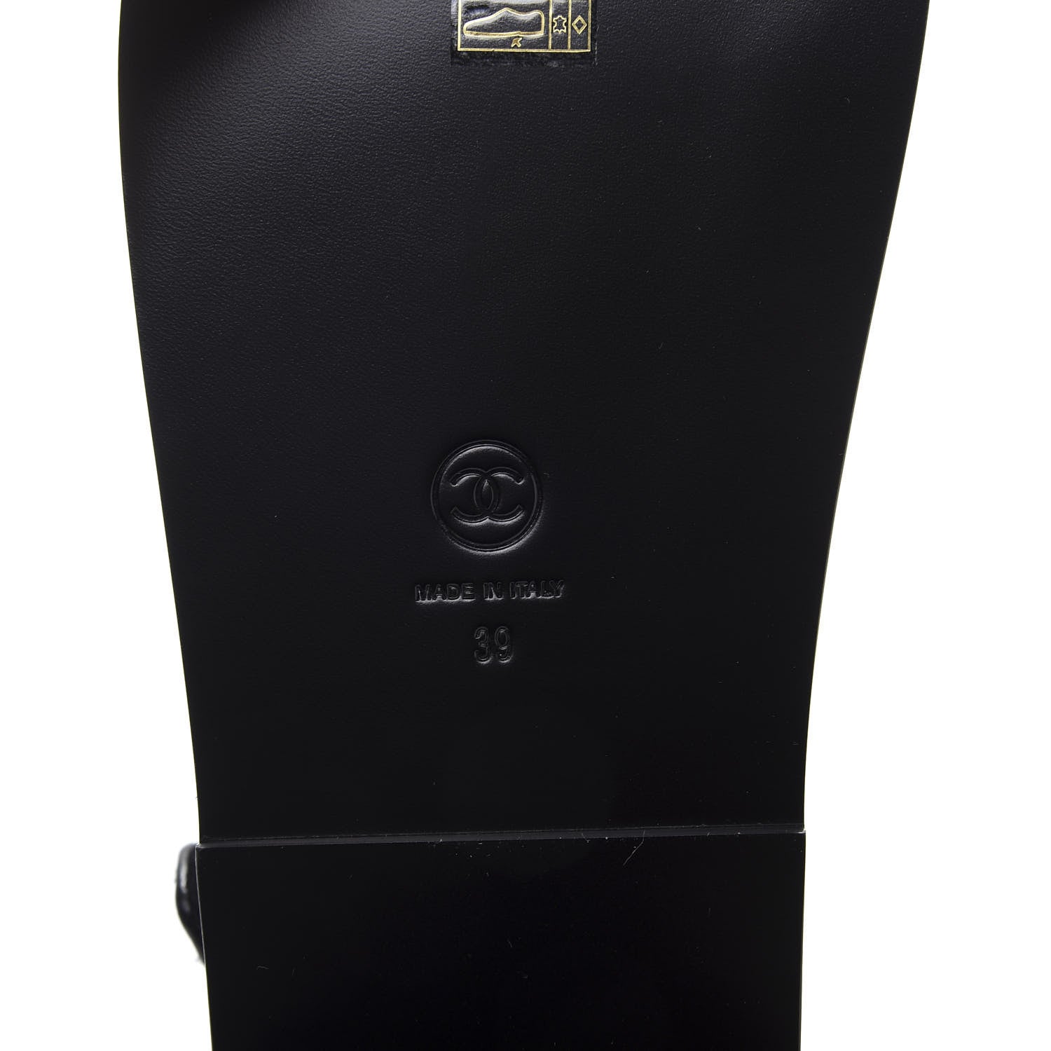 Chanel Grained Calfskin Velcro Dad Sandals 39 Black 7 of 9