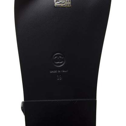 Chanel Grained Calfskin Velcro Dad Sandals 39 Black 7 of 9