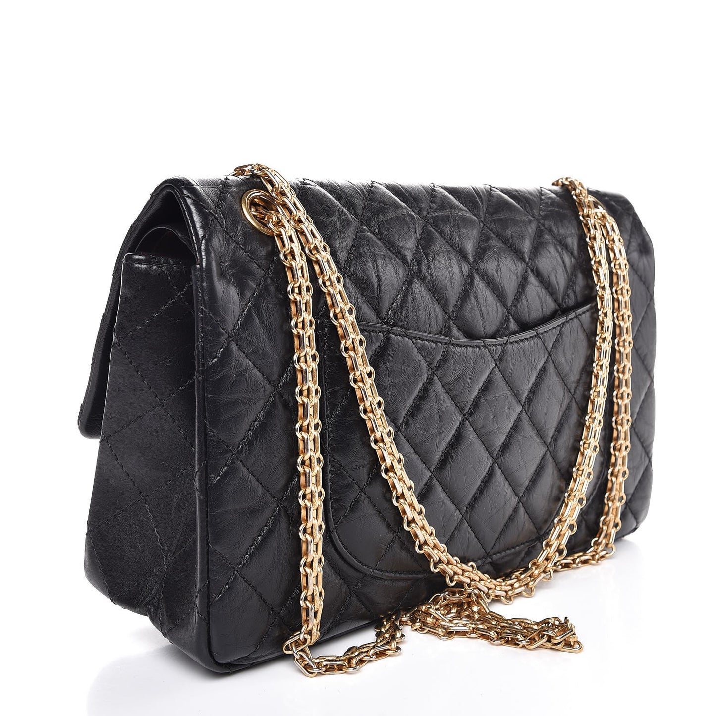 Aged Calfskin Quilted 2.55 Reissue 226 Flap Black