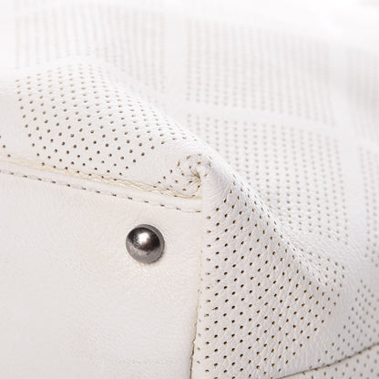 Chanel Goatskin Perforated Large CC Tote White 24 of 29