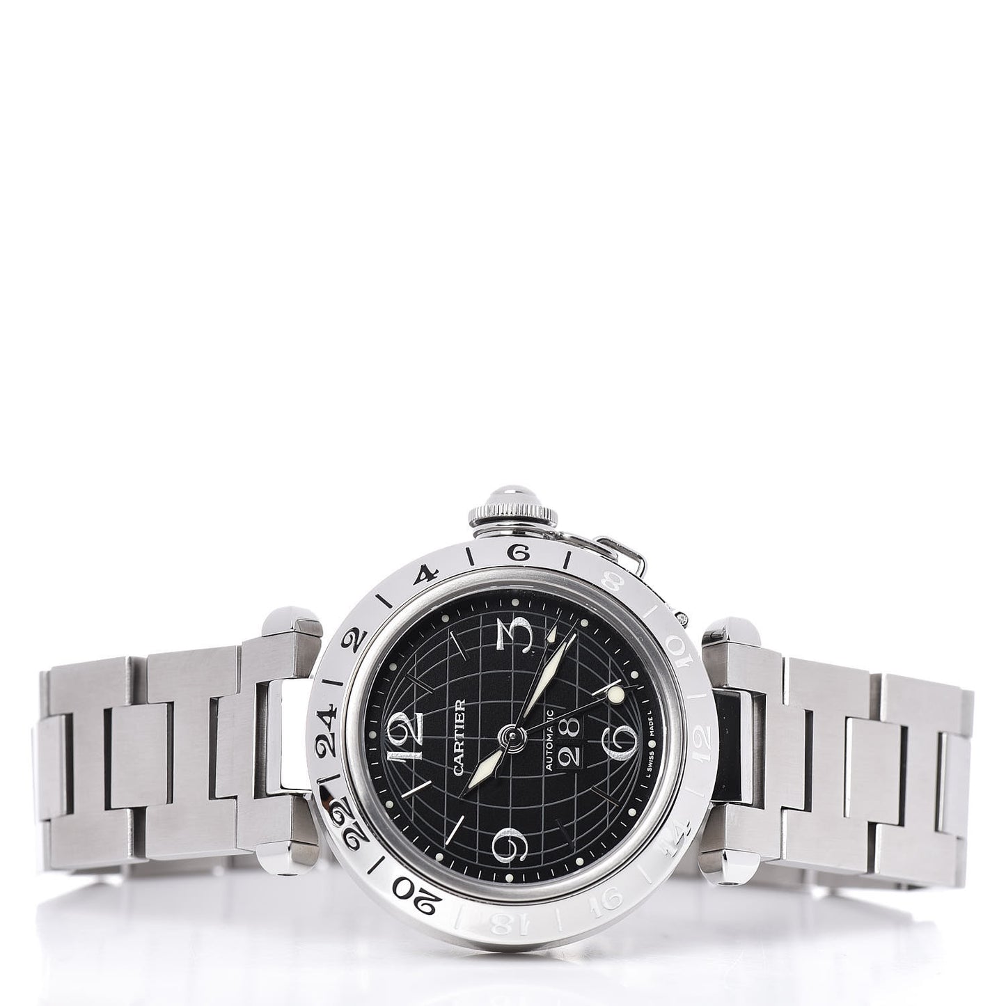 Stainless Steel 35mm Pasha C Big Date Automatic Watch Black