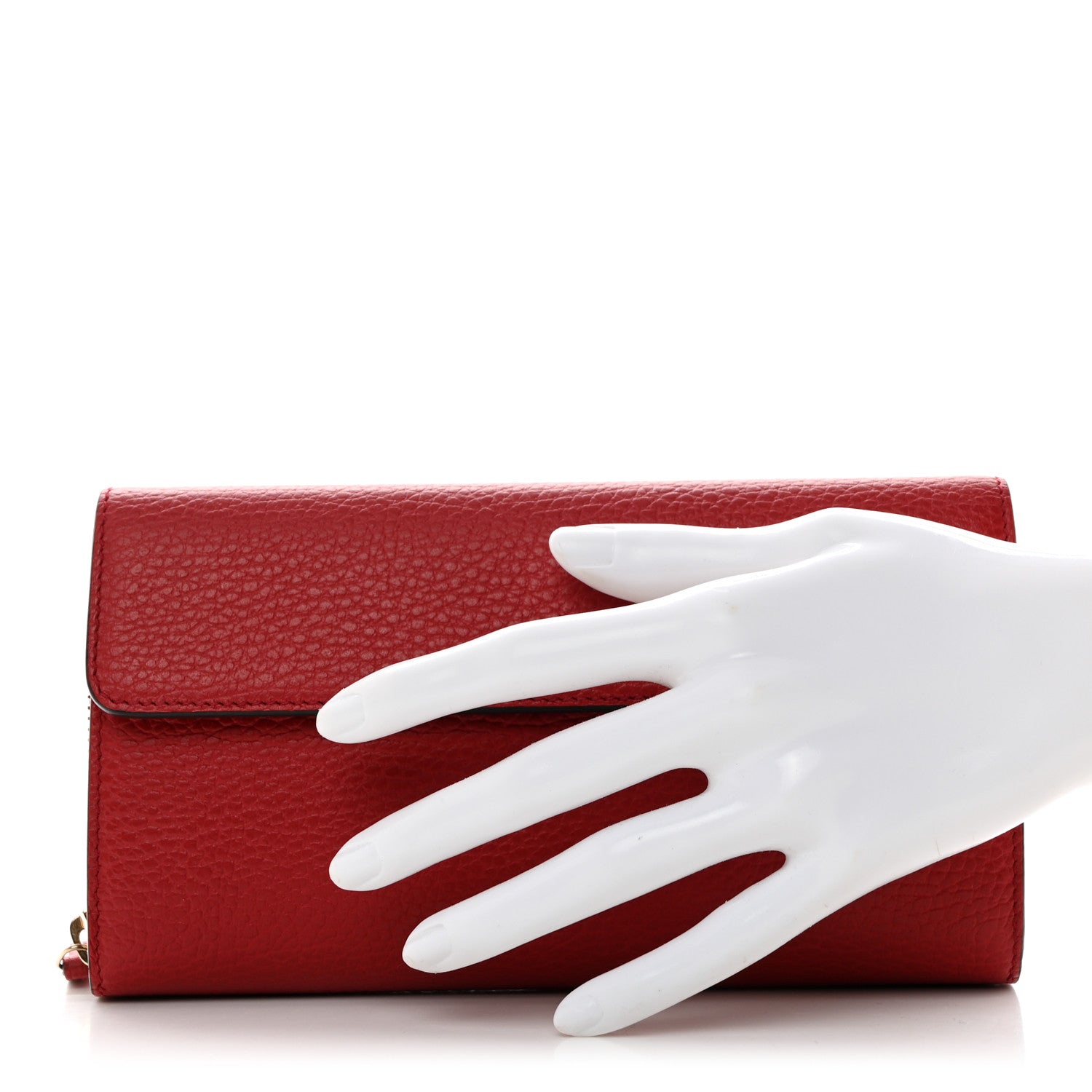 Gucci Calfskin Interlocking G French Wallet Red 2 of 9