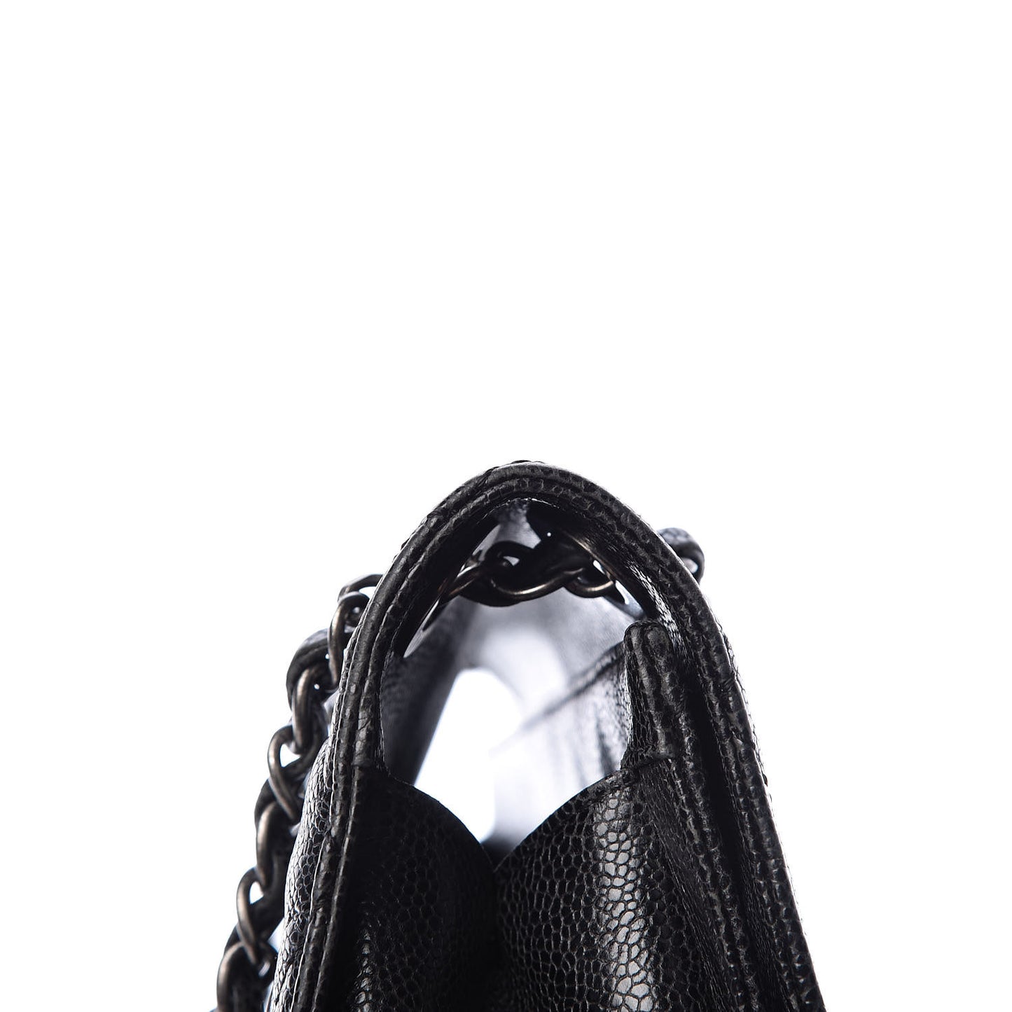 Crumpled Grained Calfskin Medium CC Crave Flap Black