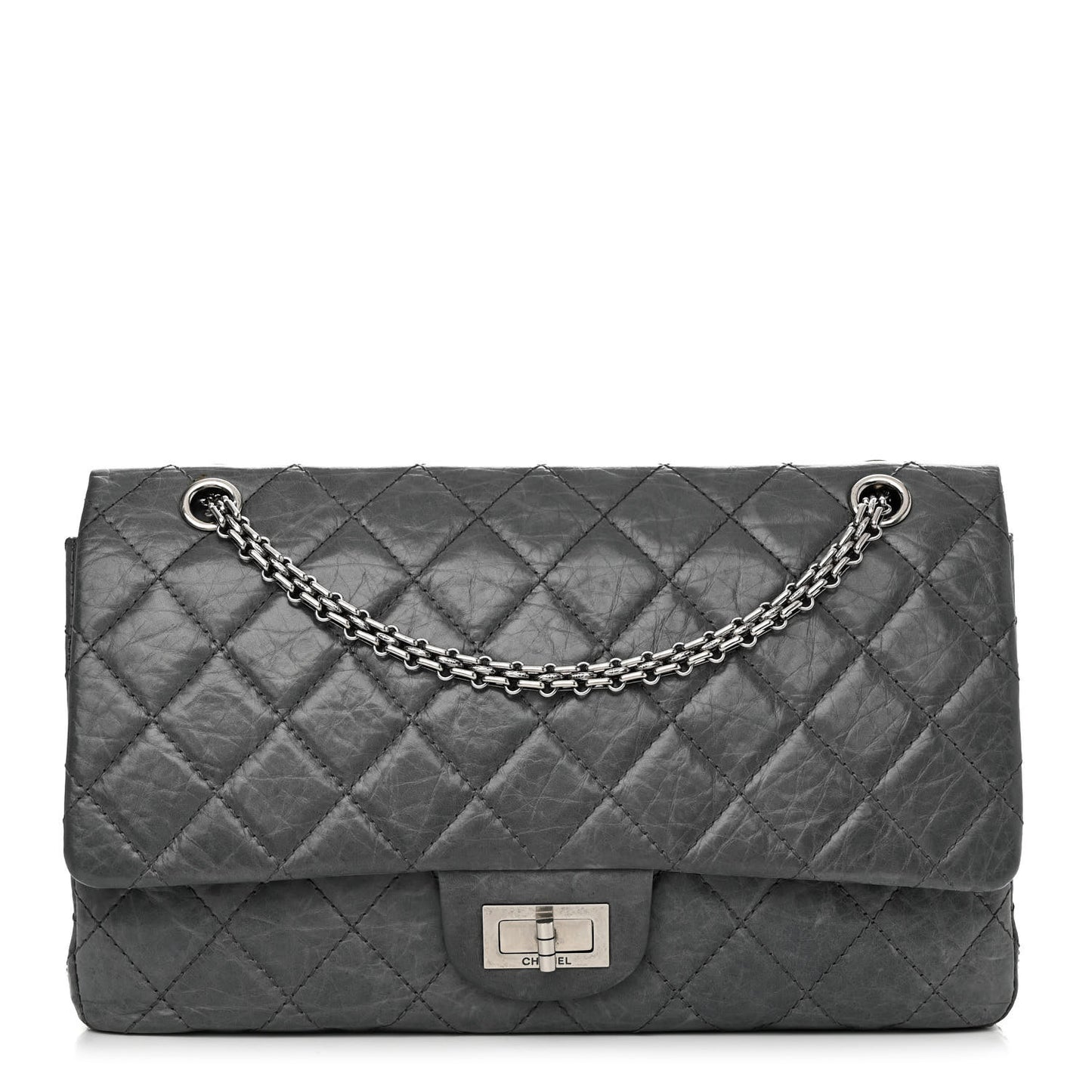 Aged Calfskin Quilted 50th Anniversary 2.55 Reissue 227 Flap Grey