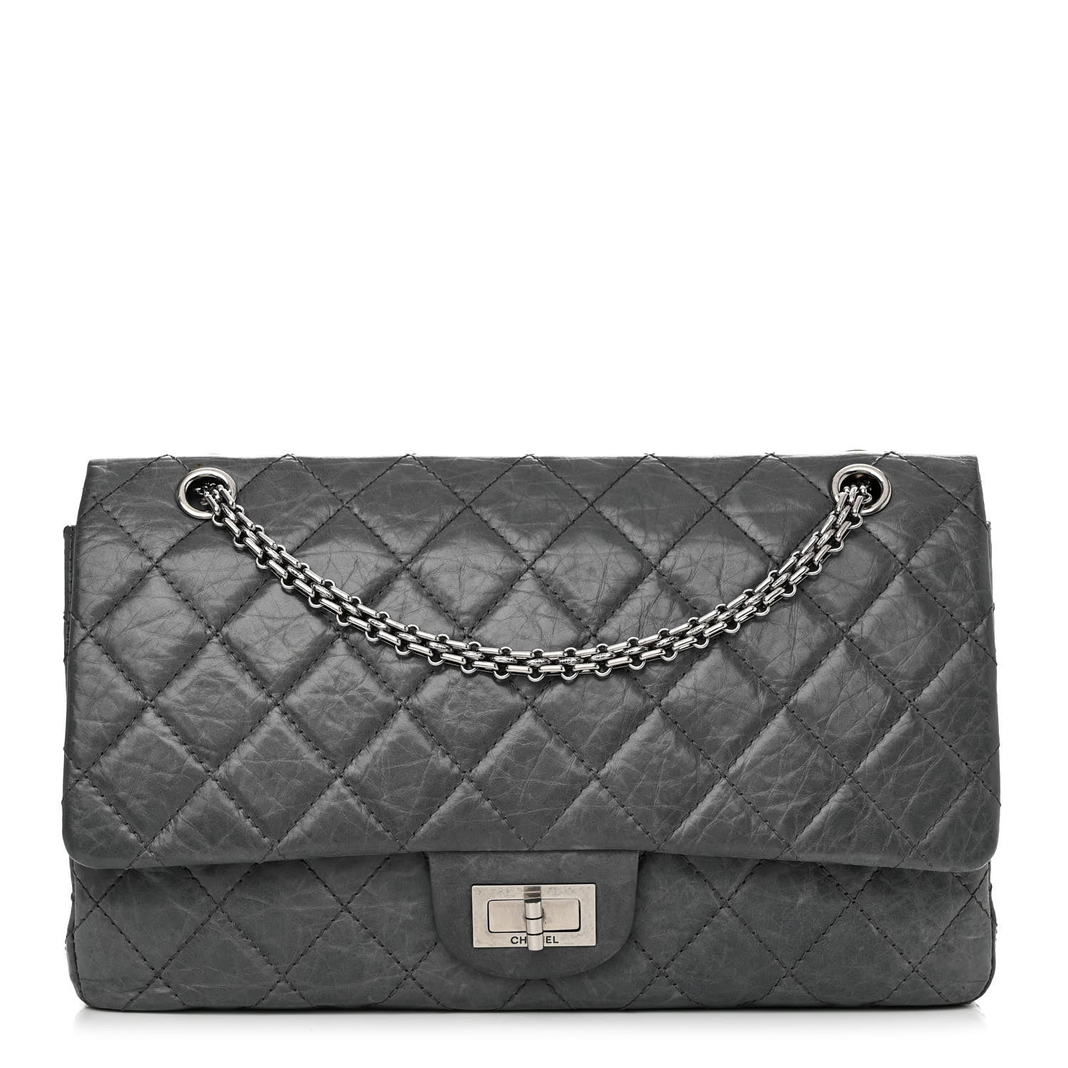 Chanel Aged Calfskin Quilted 50th Anniversary 2.55 Reissue 227 Flap Grey 1 of 12