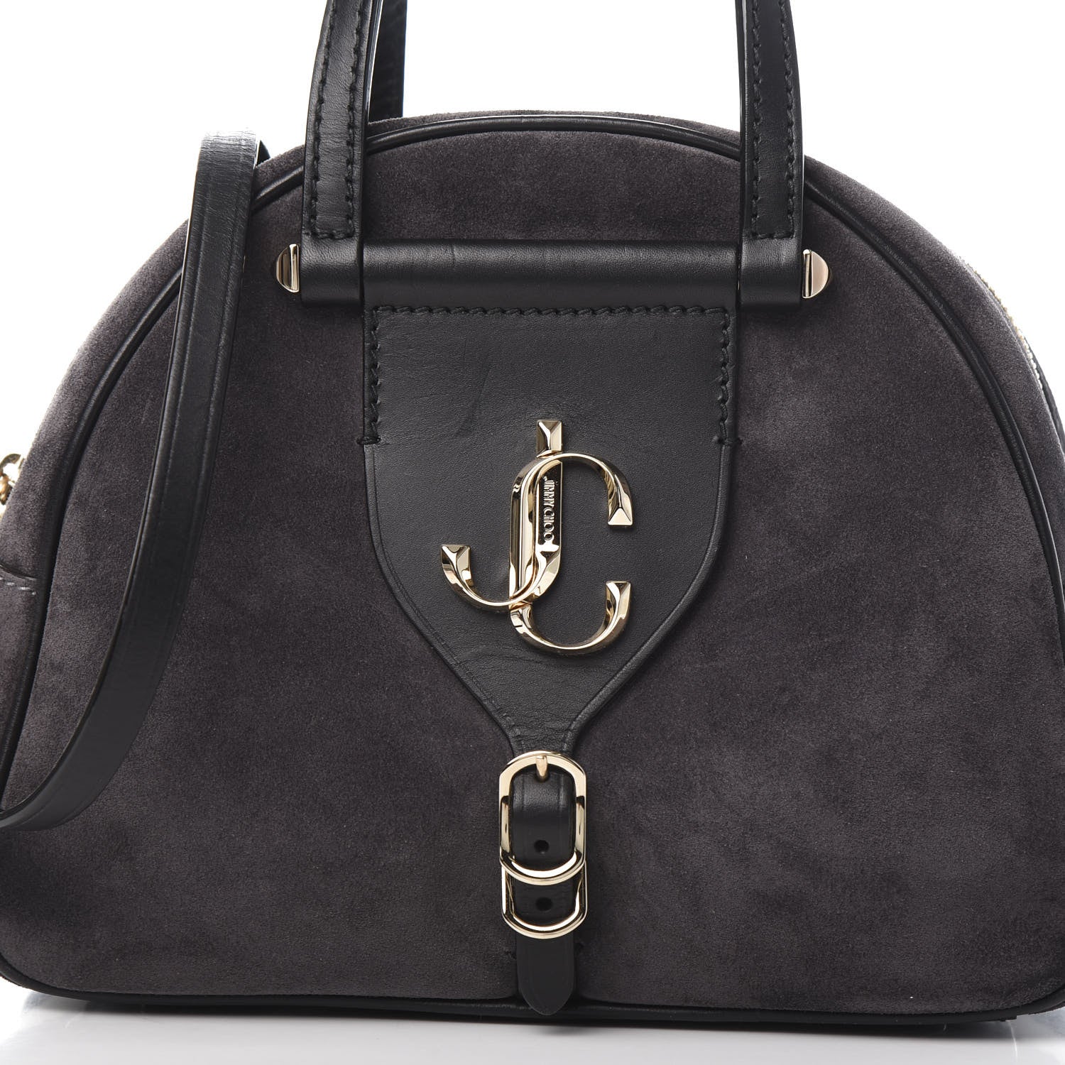 Jimmy Choo Suede Small Varenne Bowling Bag Dusk 11 of 11