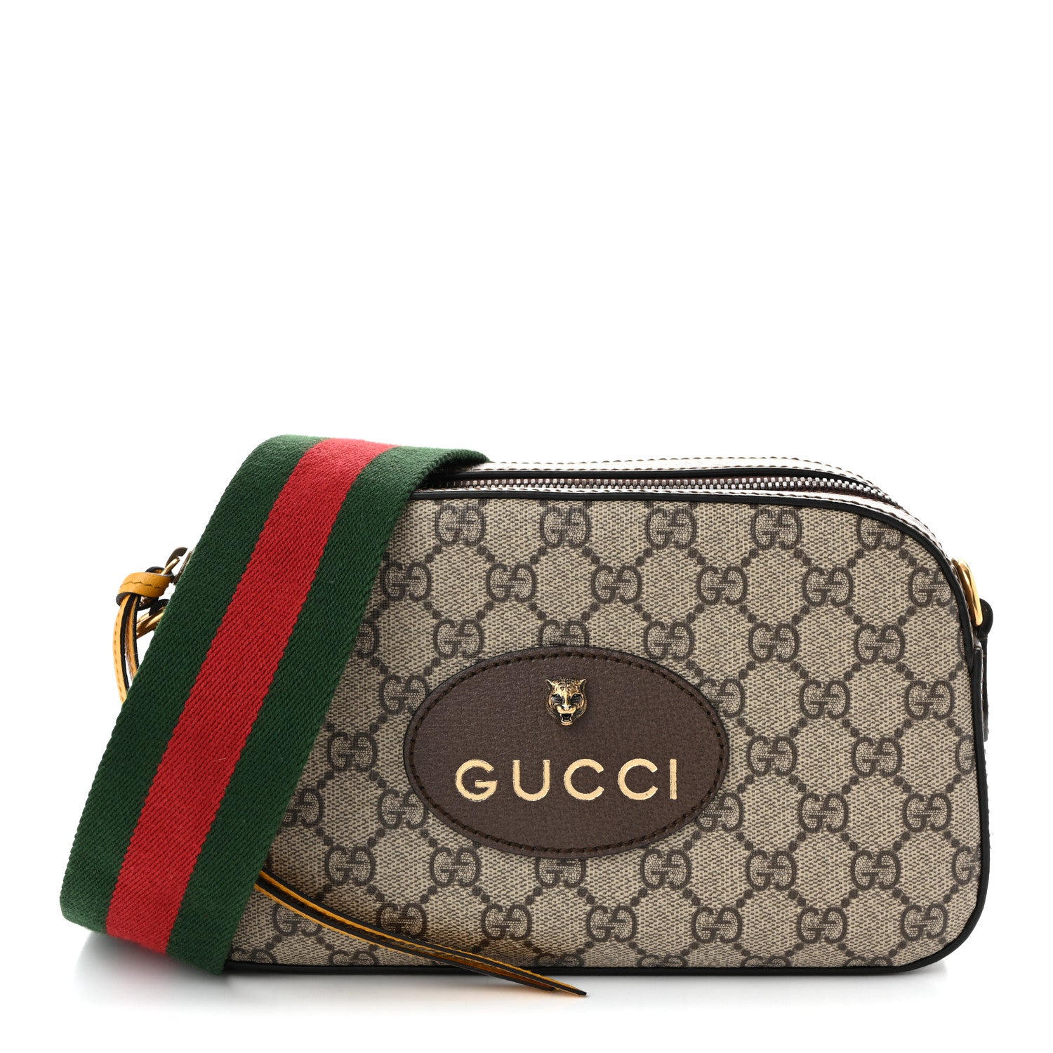 Gucci GG Supreme Monogram Web Neo Vintage Shoulder Bag Beige New Acero Crop 1 of 11