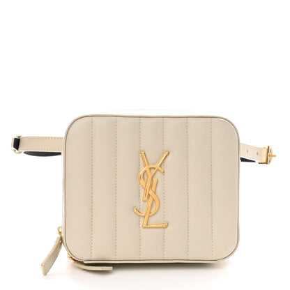 Saint Laurent Lambskin Matelasse Vicky Monogram Belt Bag Crema Soft 1 of 9