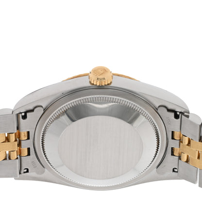 Rolex Stainless Steel 18K Yellow Gold Diamond 36mm Oyster Perpetual Datejust Watch Champagne 16233 4 of 4