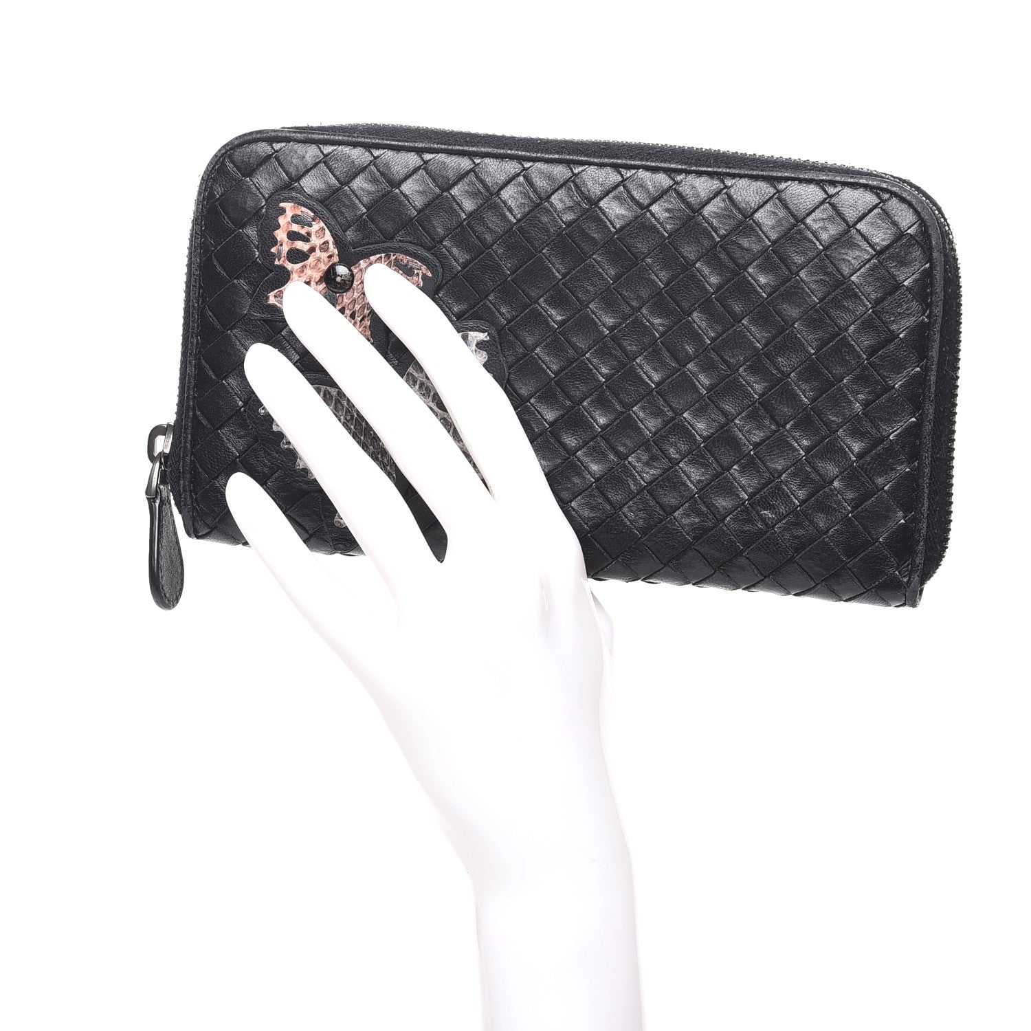 Bottega Veneta Nappa Intrecciato Ayers Zip Around Butterfly Wallet Nero Black 2 of 8