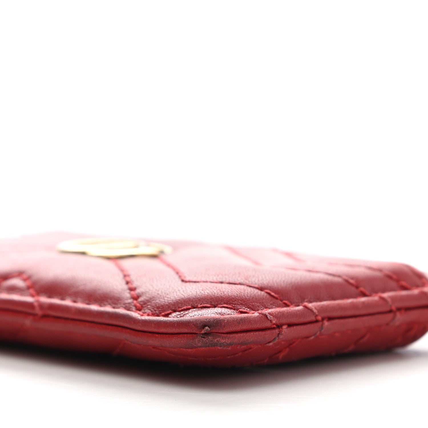 Gucci Calfskin Matelasse GG Marmont Card Holder Hibiscus Red 8 of 15
