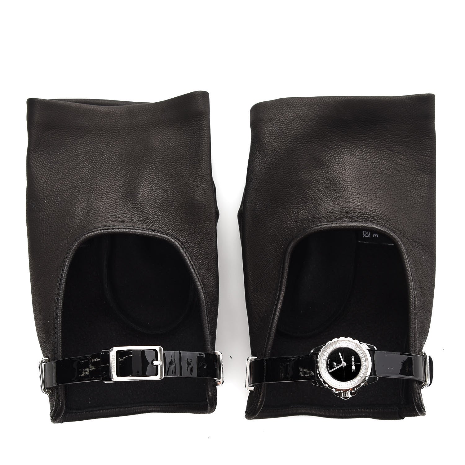 Chanel Stainless Steel Patent Calfskin Ceramic Diamond 19mm J12-XS Glove Watch Black 1 of 13