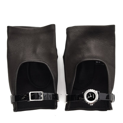 Chanel Stainless Steel Patent Calfskin Ceramic Diamond 19mm J12-XS Glove Watch Black 1 of 13