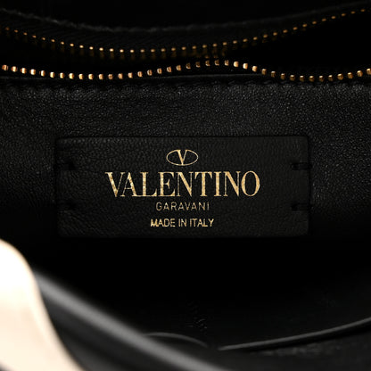 Valentino Garavani Nappa Large Roman Stud Shoulder Bag Black White 6 of 9