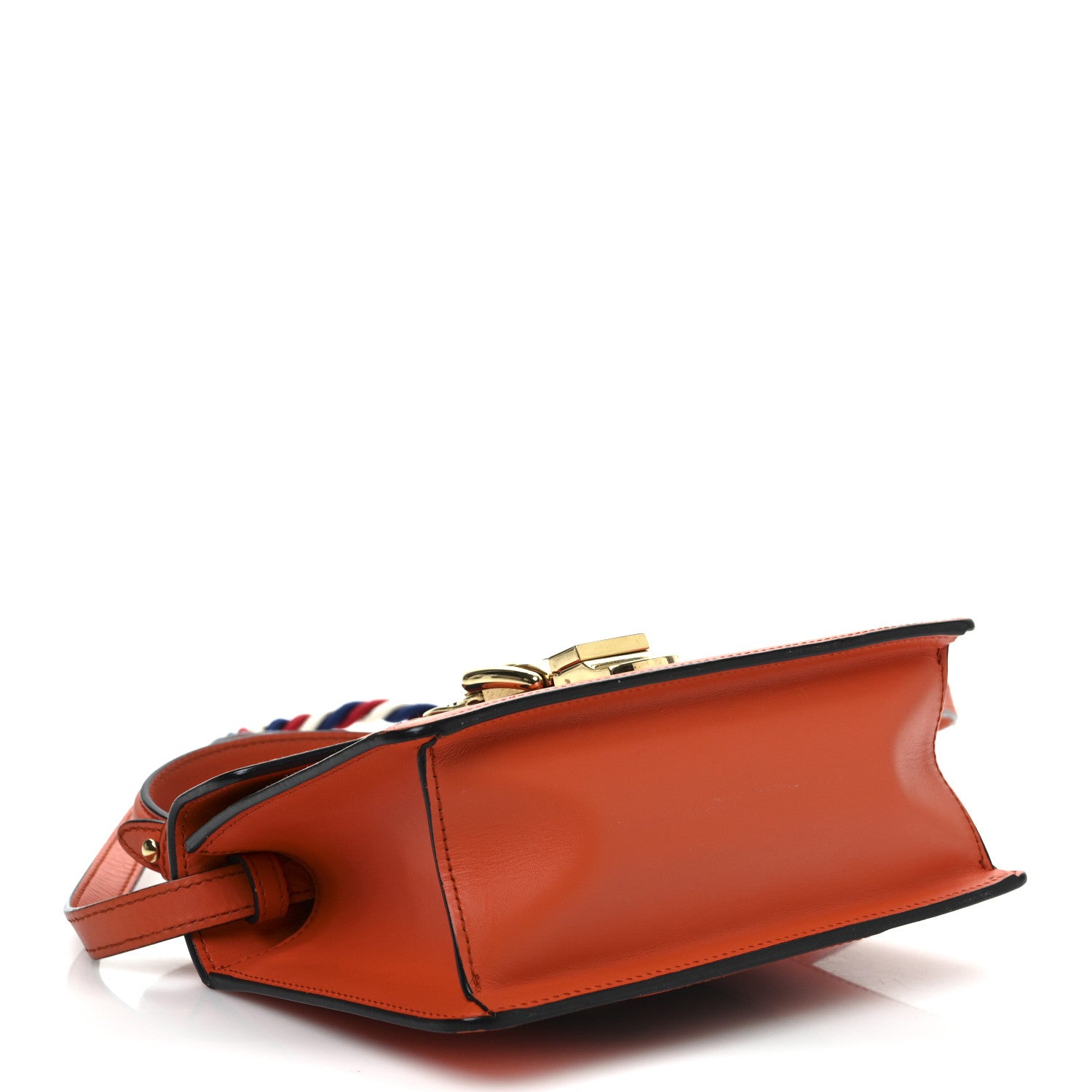 Gucci Vitello Fontanella Web Mini Sylvie Top Handle Bag Orange 4 of 12