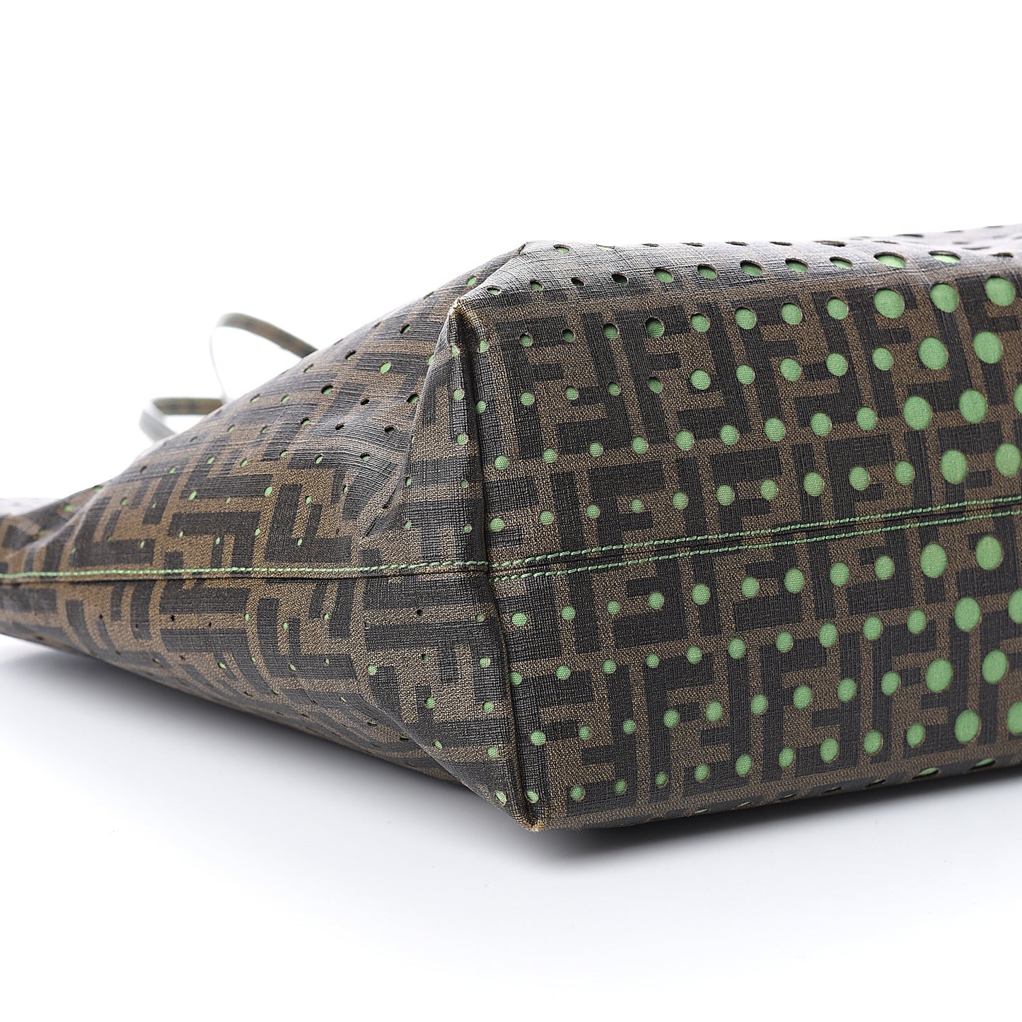 Zucca Spalmati Perforated Medium Roll Tote Tobacco Verde Pisel