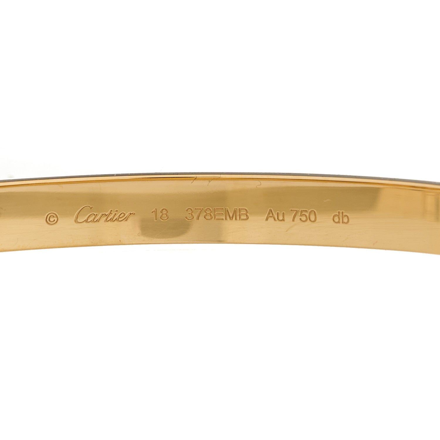 Cartier 18K Yellow Gold LOVE Single Screw Bracelet 18 3 of 7